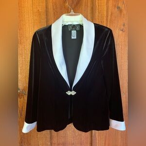 Alex Evenings Petite Black Velvet Evening Blazer Women’s Size S/P